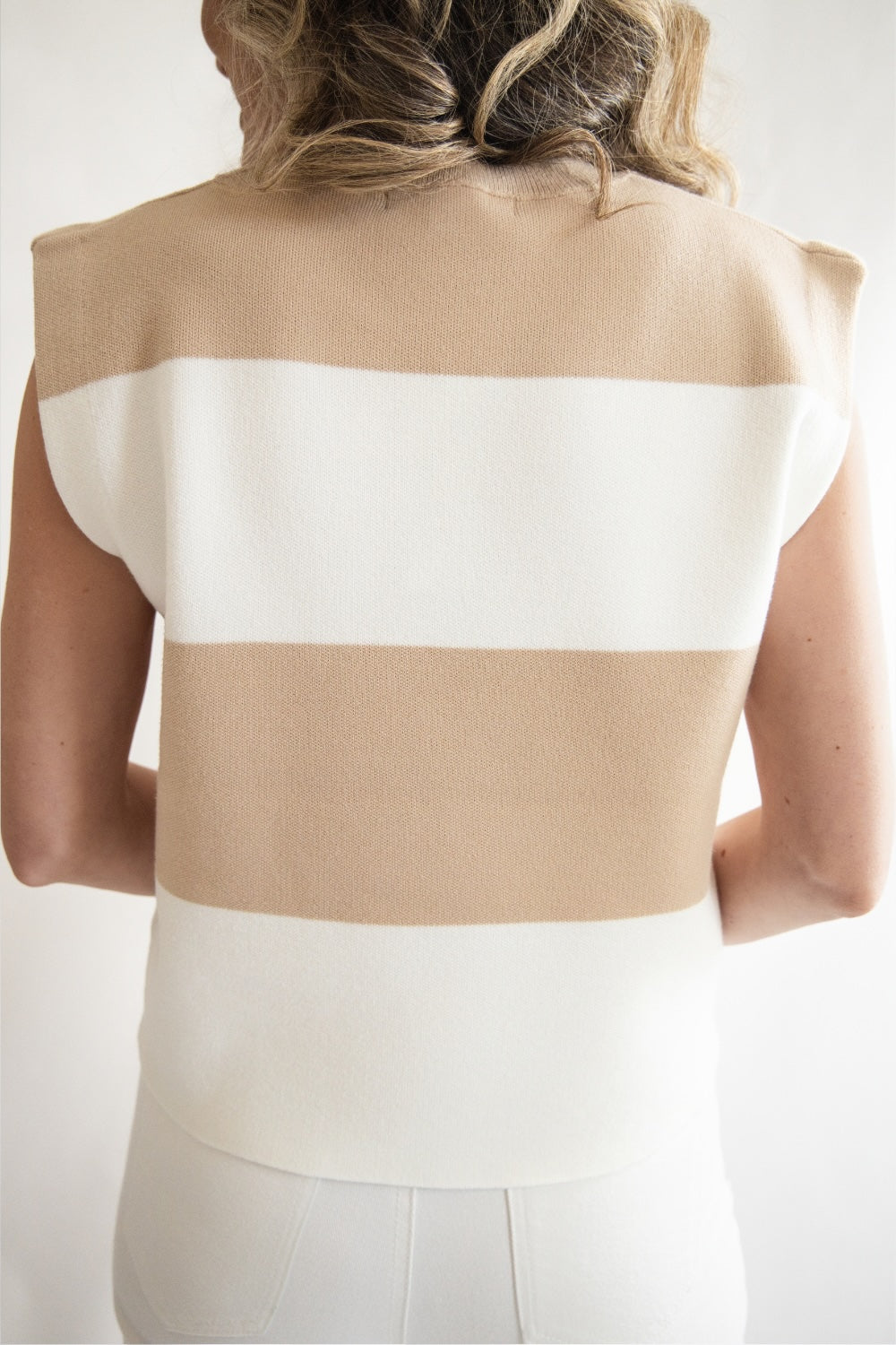 Block Striped Knitted Sleeveless Top