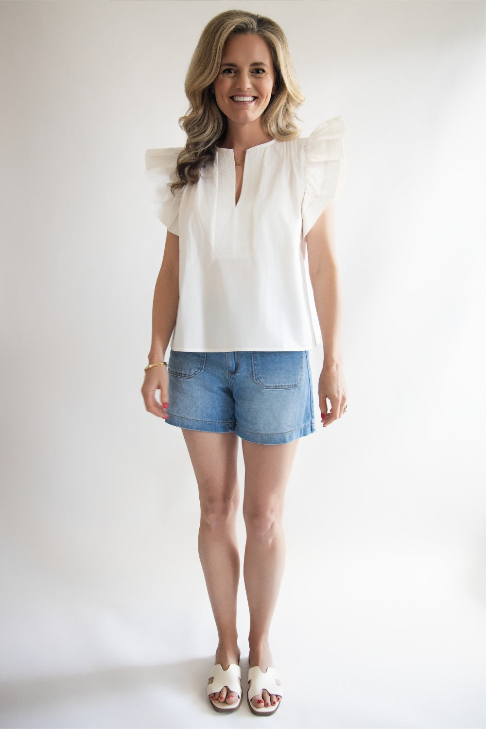 Flutter Sleeve Poplin Top
