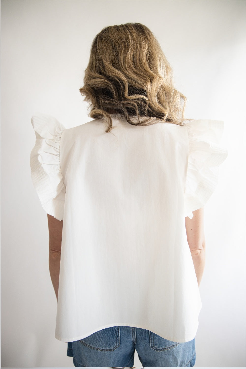 Flutter Sleeve Poplin Top