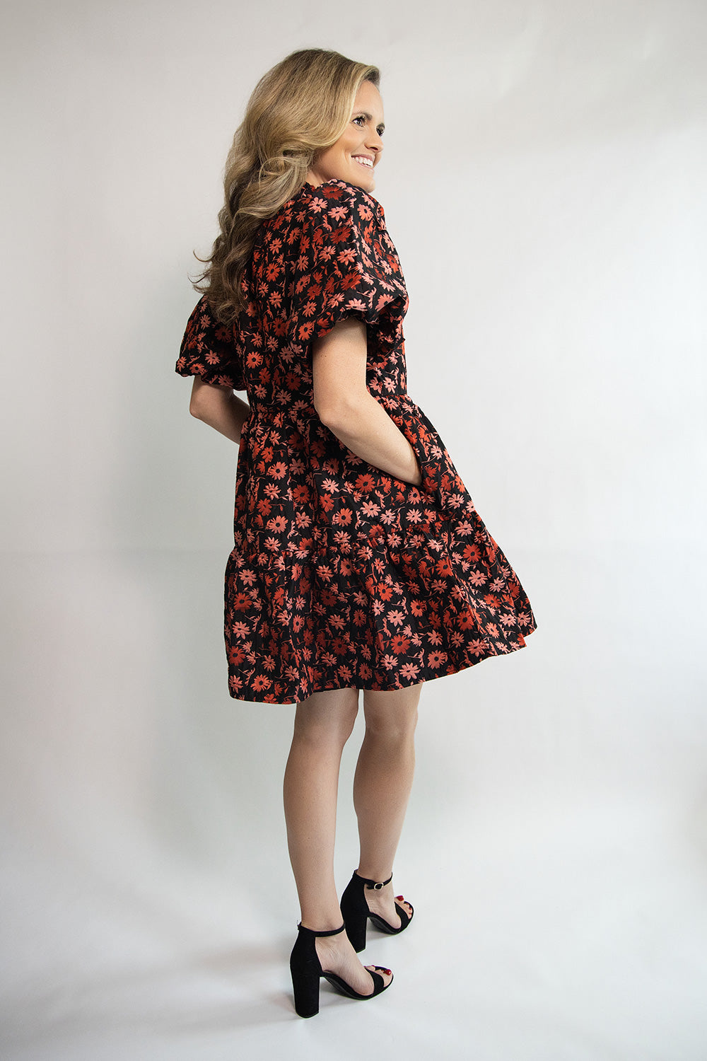 Floral Babydoll Eyelet Mini Dress