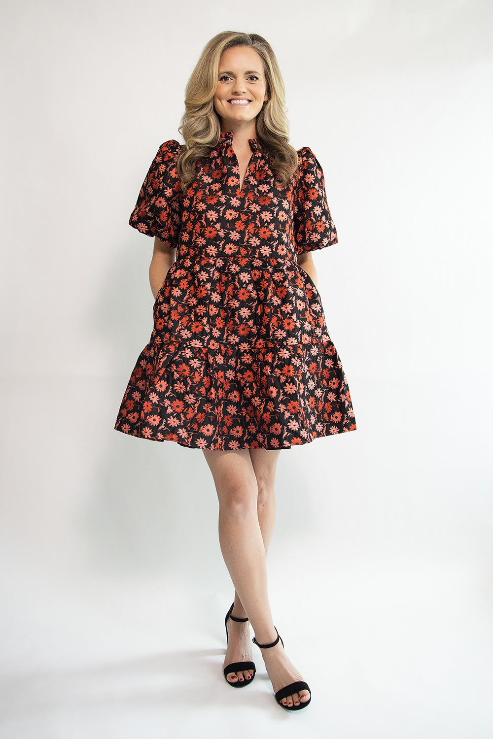 Floral Babydoll Eyelet Mini Dress