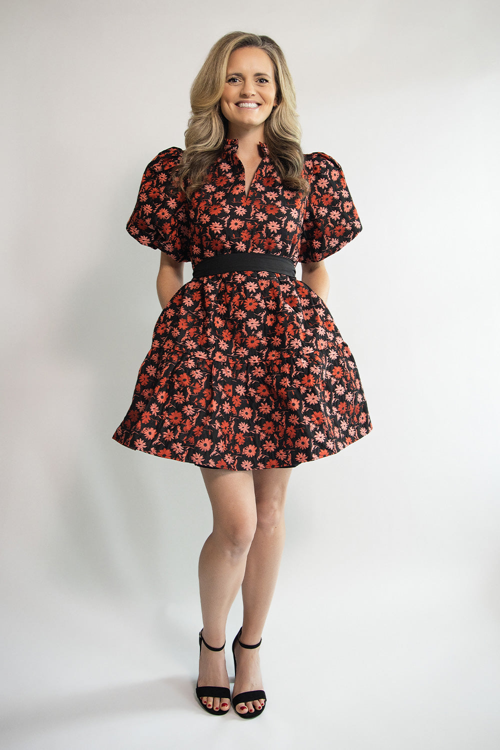 Floral Babydoll Eyelet Mini Dress