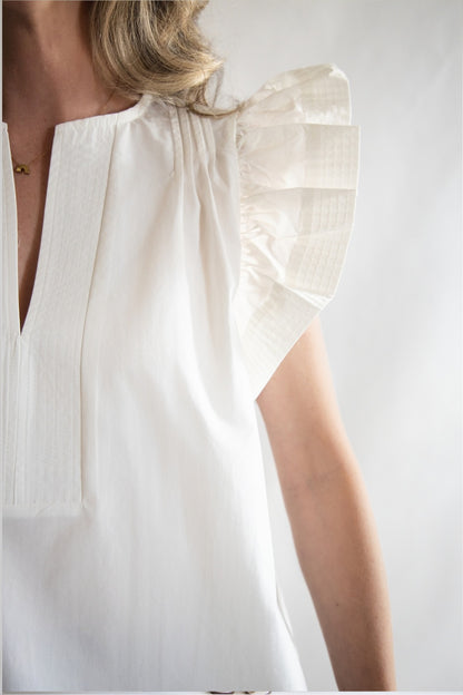 Flutter Sleeve Poplin Top
