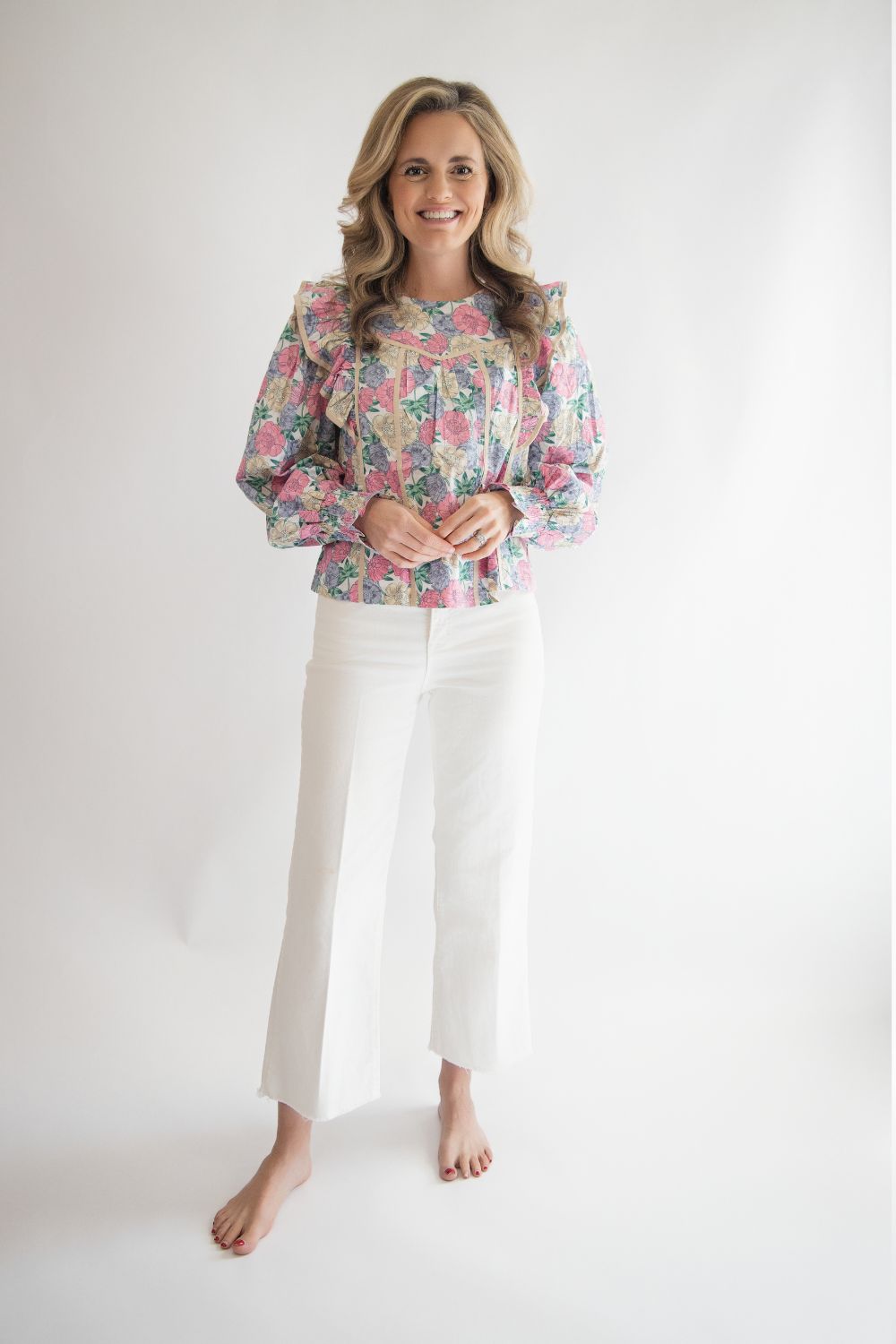 Floral Flutter Sleeve Top