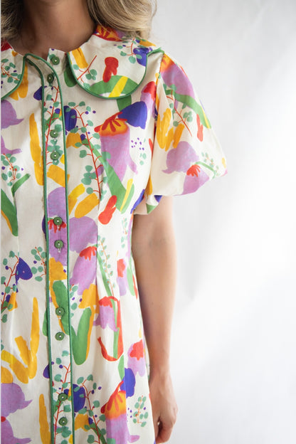 Daisy Puff Sleeve Mini Dress