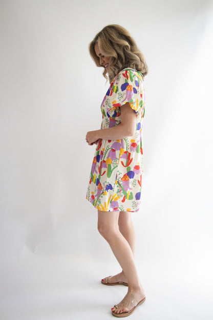 Daisy Puff Sleeve Mini Dress