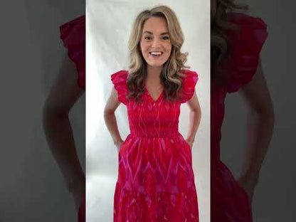 Floral Sunfire Smocked Bodice Dress